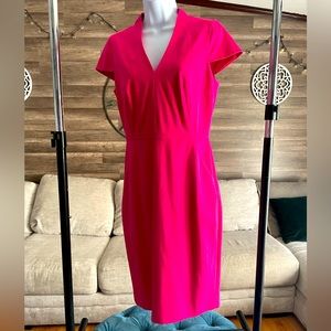 NWT J. Crew hot pink sheath dress with capped sleeves